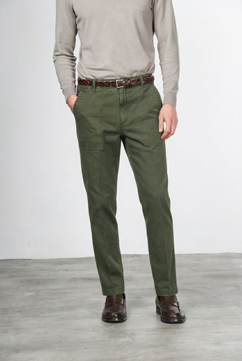 Prescott Fatique pantalone chino uomo in gabardina relaxed fit
