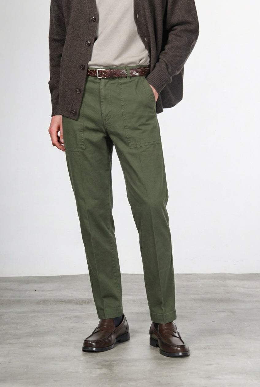 Prescott Fatique pantalone chino uomo in gabardina relaxed fit