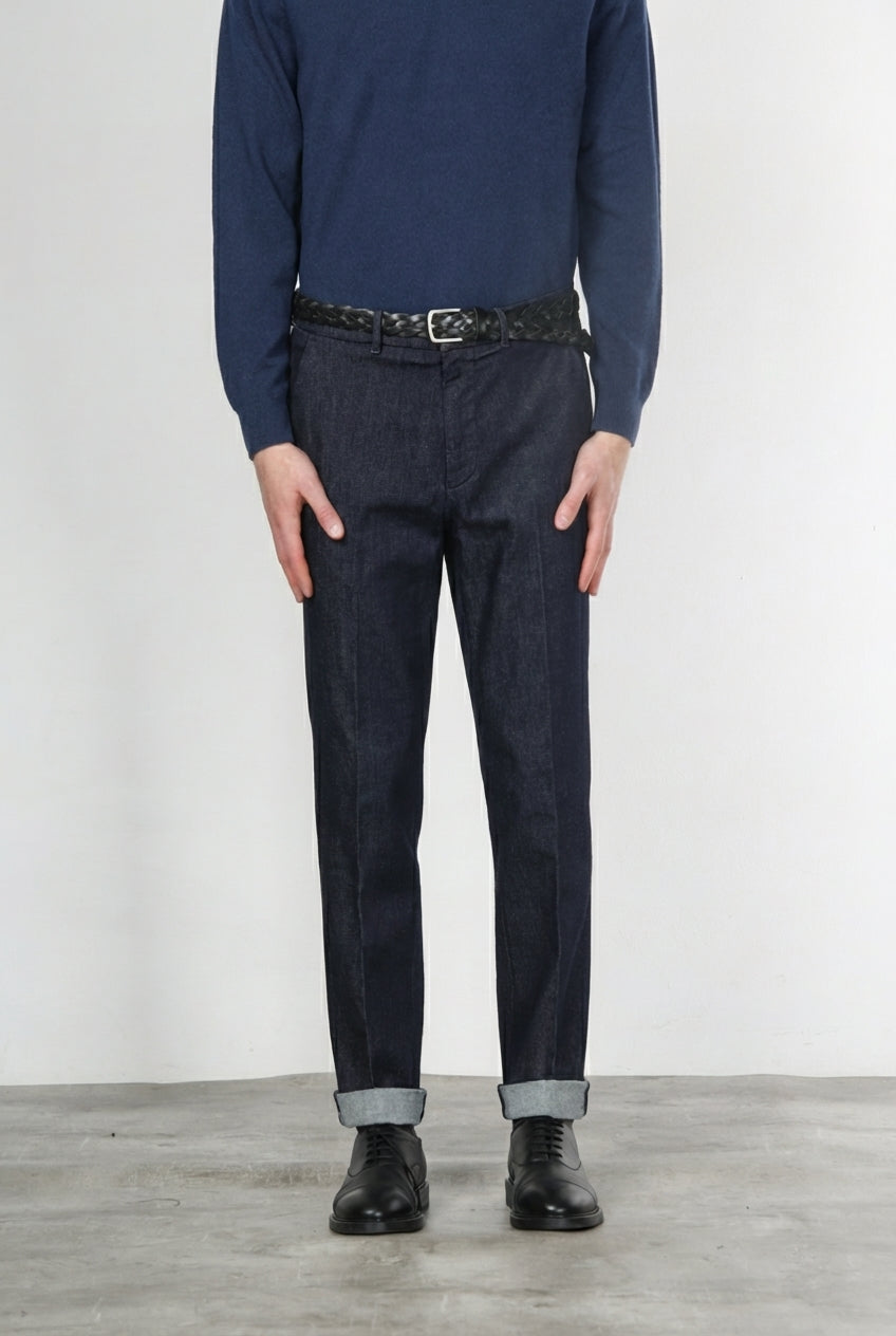 Chinos men’s chino pants in technical stretch denim with relaxed fit