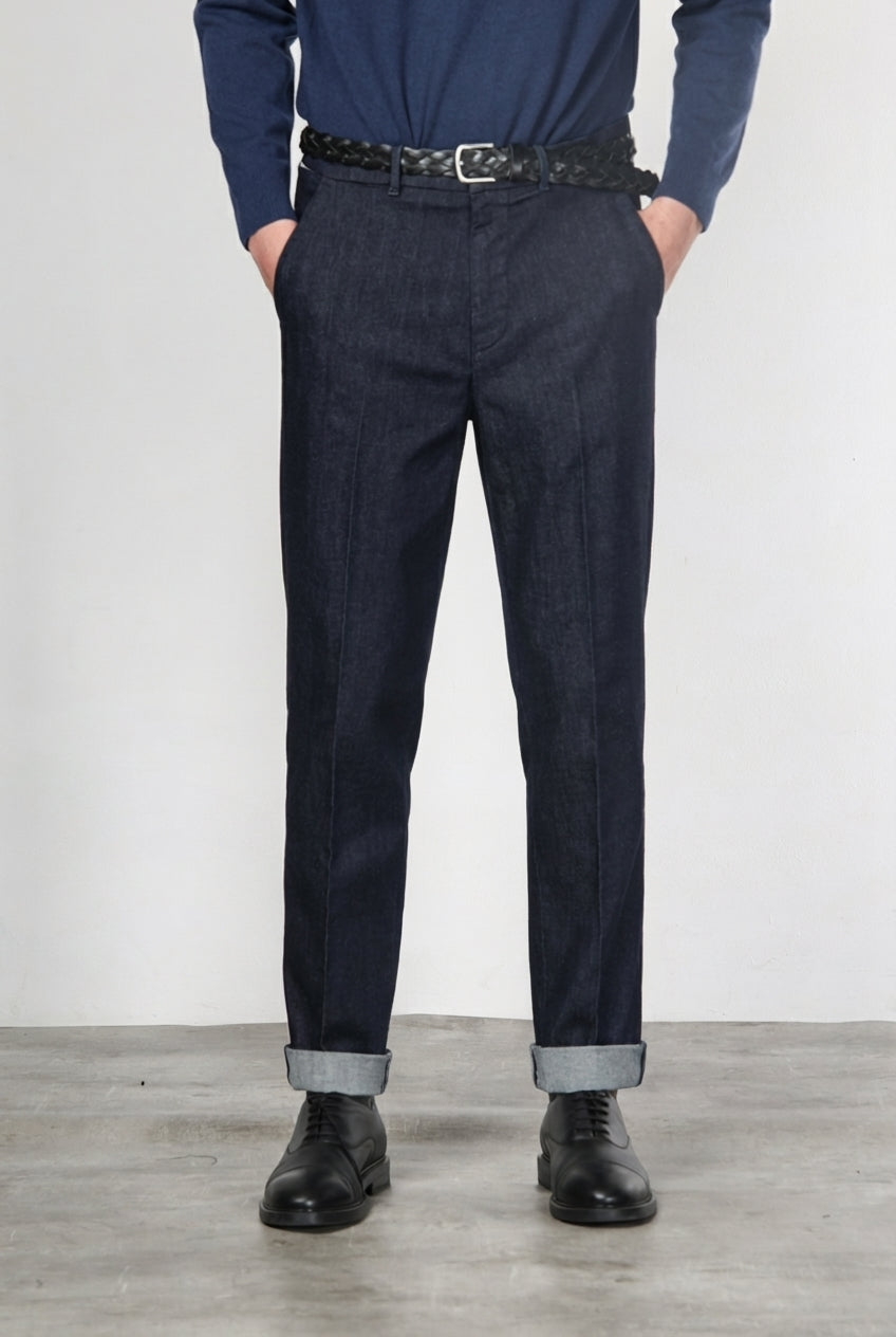 Chinos men’s chino pants in technical stretch denim with relaxed fit