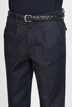 Pinces pantalone chino uomo in tecno denim stretch relaxed fit