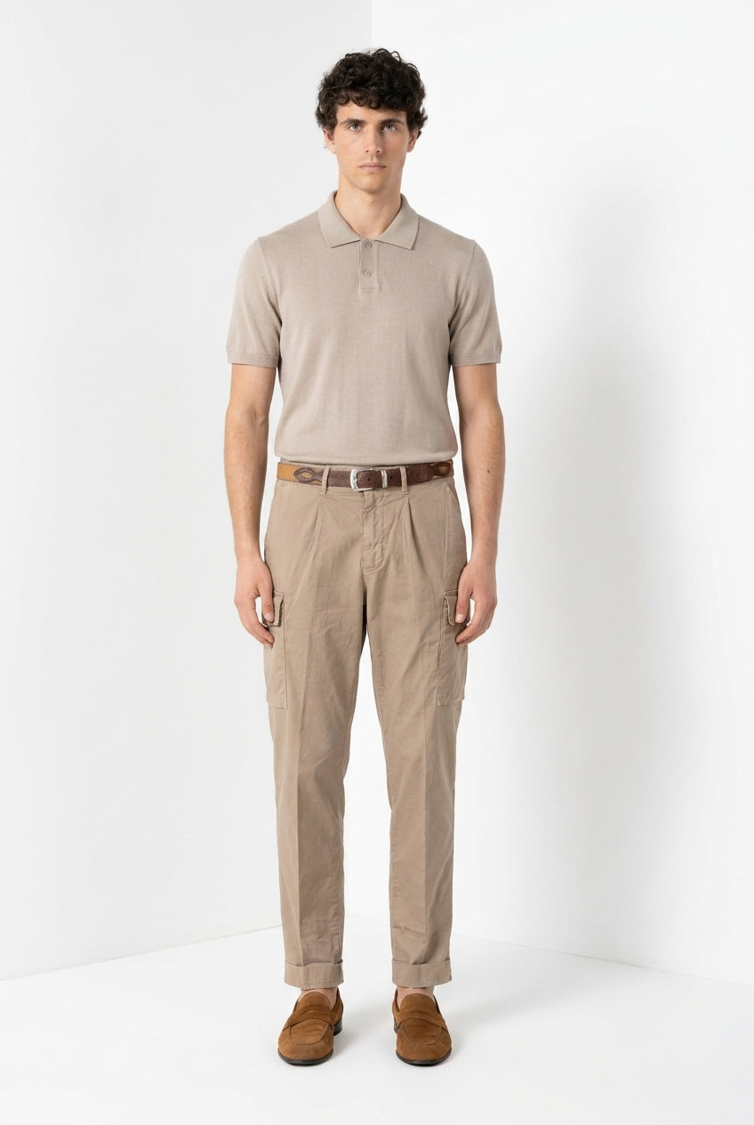 Cargo pantalone cargo uomo in twill leggero stretch relaxed fit