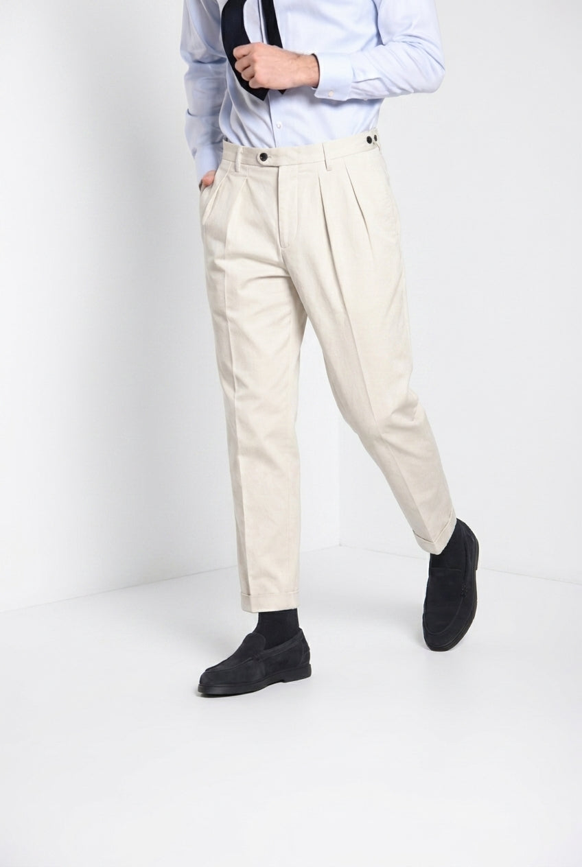 Don Johnson 2 Pinces men’s chino pants in bull carrot fit