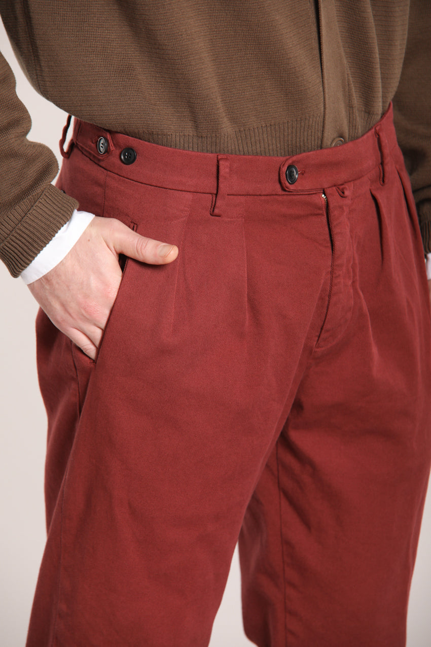 Foto 2 Don Johnson 2 Pinces pantalone chino uomo in bull carrot fit