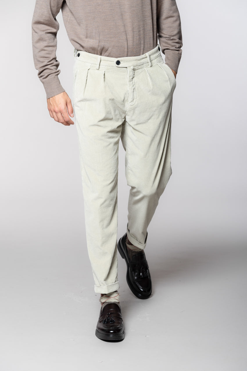 Don Johnson 2 Pinces pantalone chino uomo in velluto 500 righe carrot fit