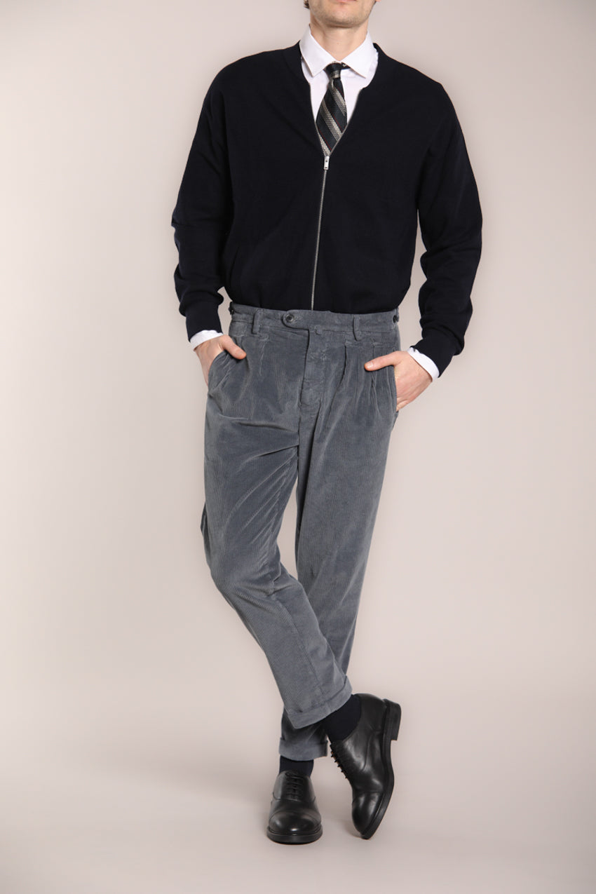 Foto 3 Don Johnson 2 Pinces pantalone chino uomo in velluto 500 righe carrot fit