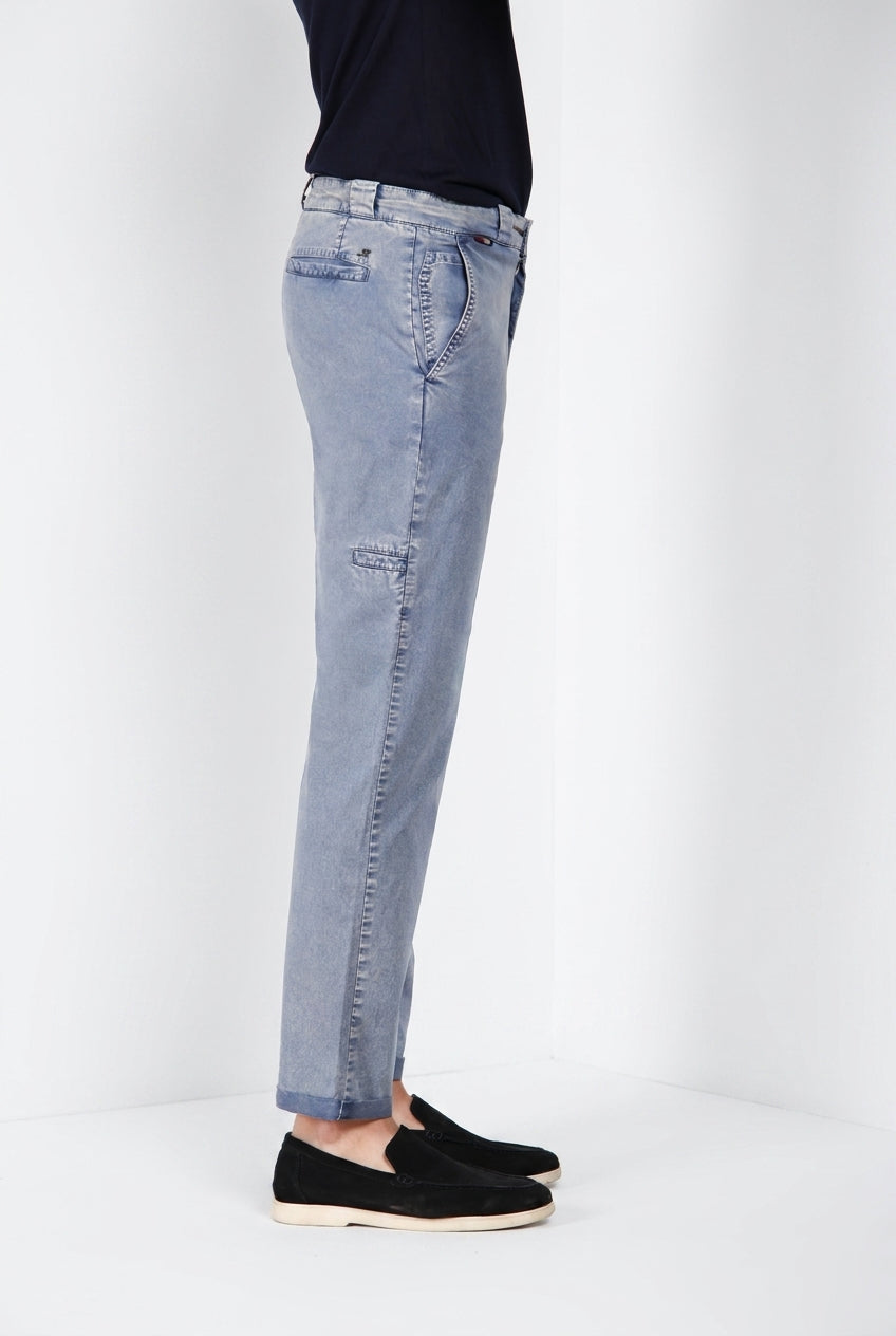 Madison M74 pantalone chino uomo in twill leggero stretch carrot fit