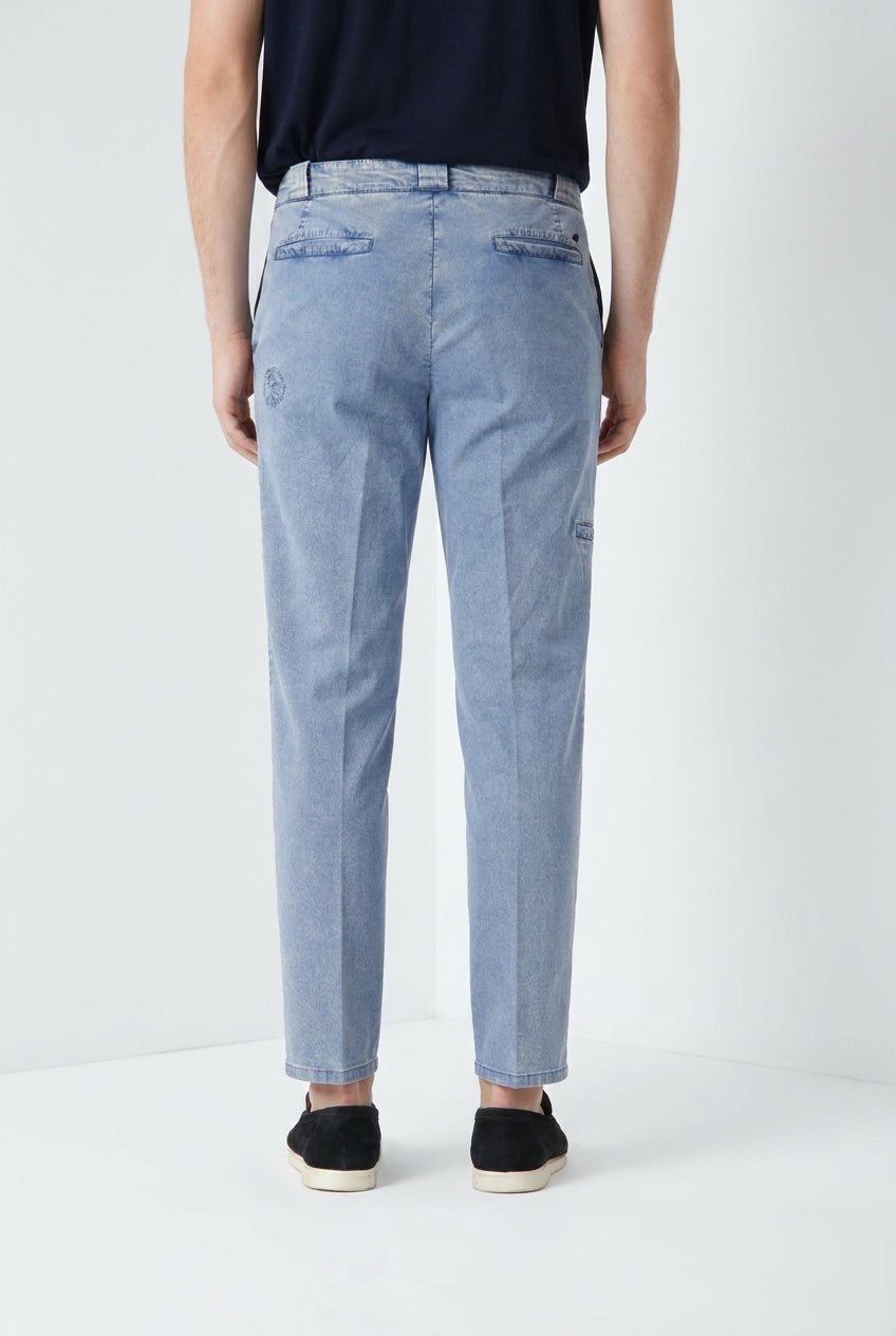 Madison M74 pantalone chino uomo in twill leggero stretch carrot fit