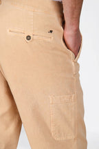 Denver M74 pantalón cargo hombre en panamá flameado relaxed fit ①