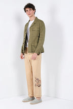 Denver M74 pantalón cargo hombre en panamá flameado relaxed fit ①