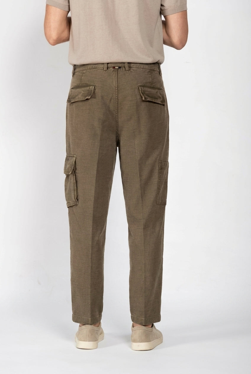 Cuba Work M74 men's cargo pants in slub cotton relaxed fit ①