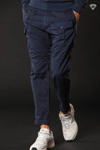 George Coolpocket pantalón cargo hombre en algodón pima ligero logo edition carrot fit ①