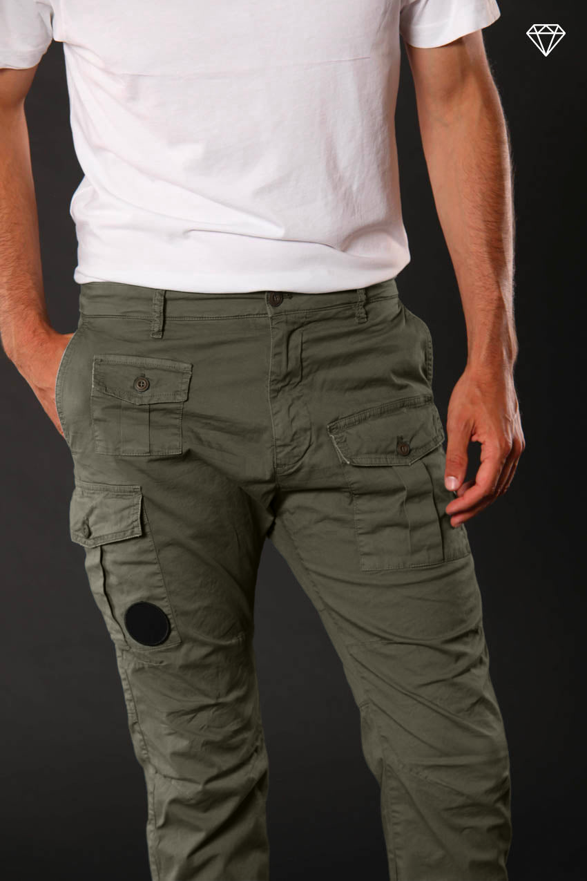 George Coolpocket pantalón cargo hombre en algodón pima ligero logo edition carrot fit ①