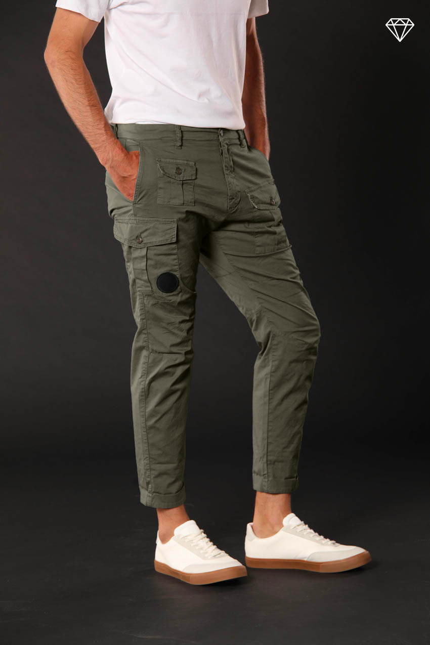 George Coolpocket pantalón cargo hombre en algodón pima ligero logo edition carrot fit ①