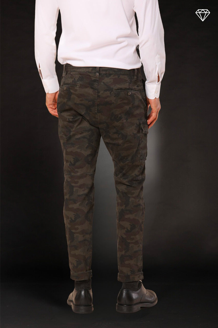 George Coolpocket Men's cargo pants camouflage print carrot fit limited edition ①