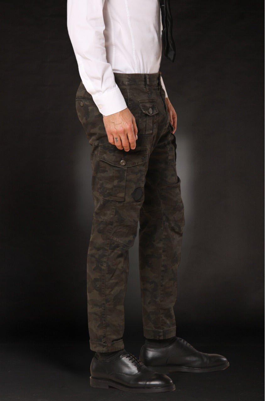 George Coolpocket Men's cargo pants camouflage print carrot fit limited edition ①