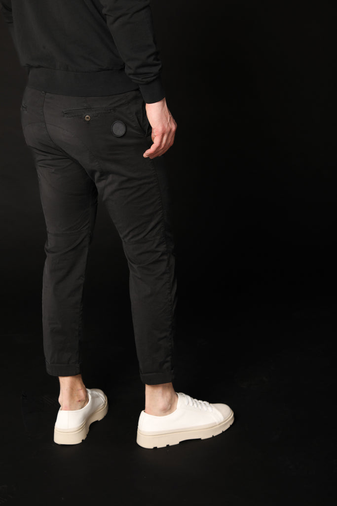 Image 4 of men's John Coolkhinos model chino pants in black, carrot fit by Mason's
