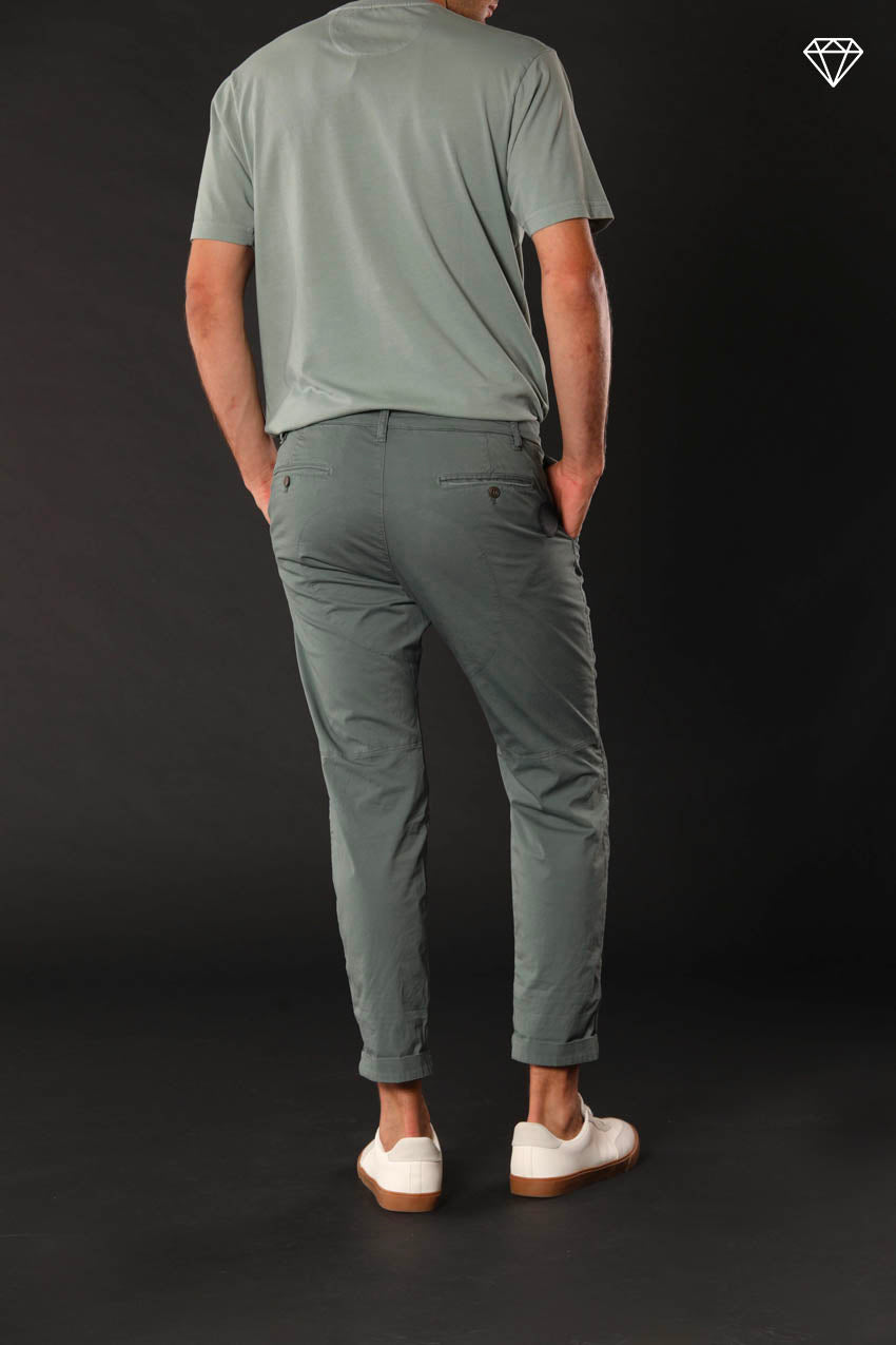 John Coolkhinos men's chino pants in stretch satin logo edition carrot fit ①