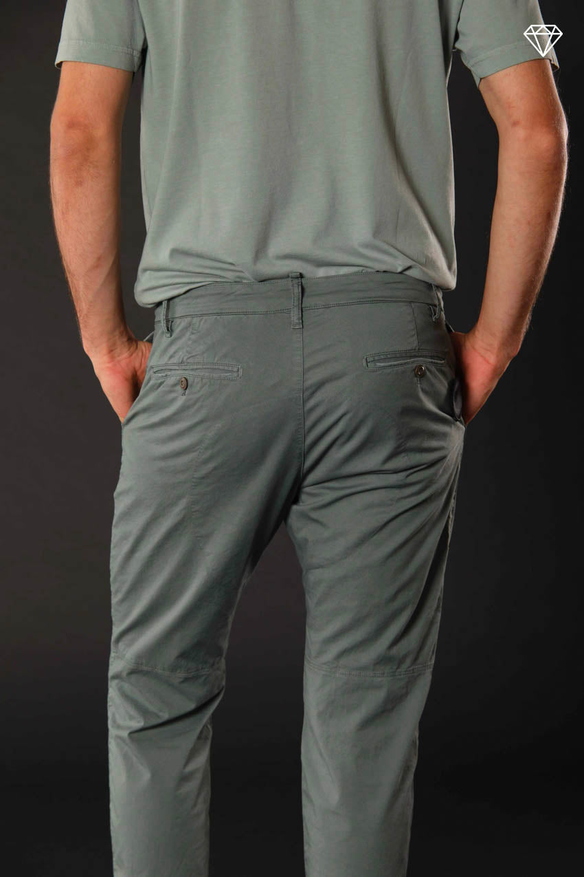 John Coolkhinos men's chino pants in stretch satin logo edition carrot fit ①