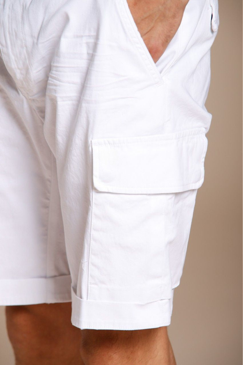 Chile men's cargo bermuda in stretch satin slim fit ①