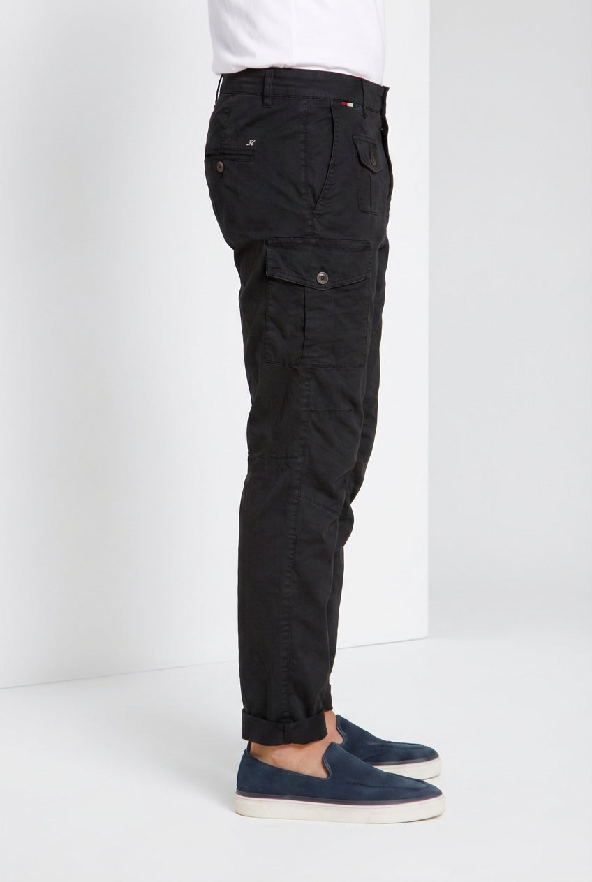 George Coolpocket pantalone cargo uomo in twill leggero stretch Logo Edition carrot fit ①