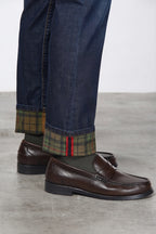 Harris pantalone 5 tasche uomo in denim fantasia galles slim fit