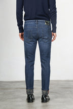 Harris pantalone 5 tasche uomo in denim fantasia camouflage slim fit