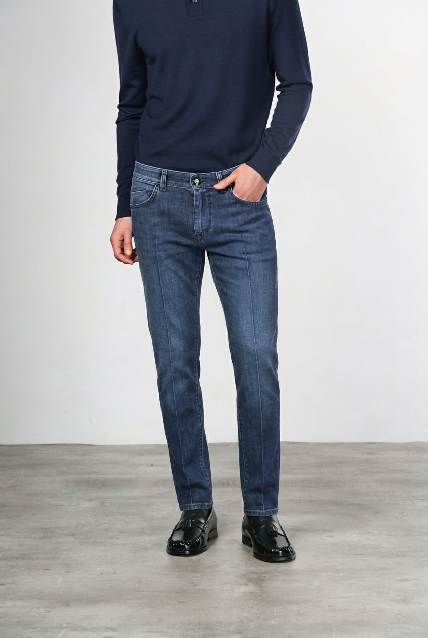 Harris pantalone 5 tasche uomo in denim fantasia camouflage slim fit