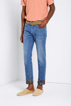 Harris pantalon 5 poches homme en denim imprimé camouflage slim fit