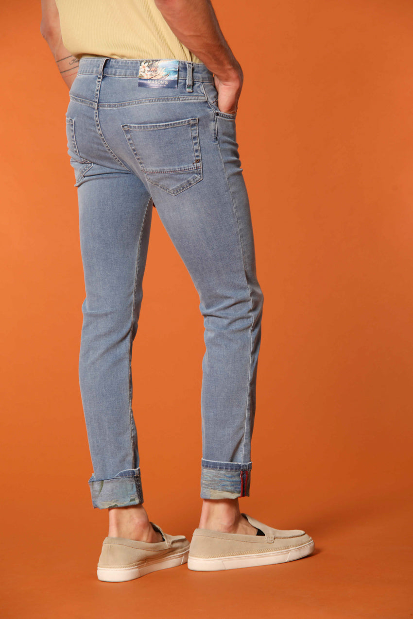 harris 5 bolsillos pantalón hombre denim con estampado interior safari slim fit 