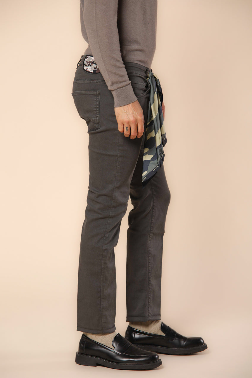 Harris pantalon 5 poches homme en gabardine avec imprimé camouflage à l'intérieur, coupe slim