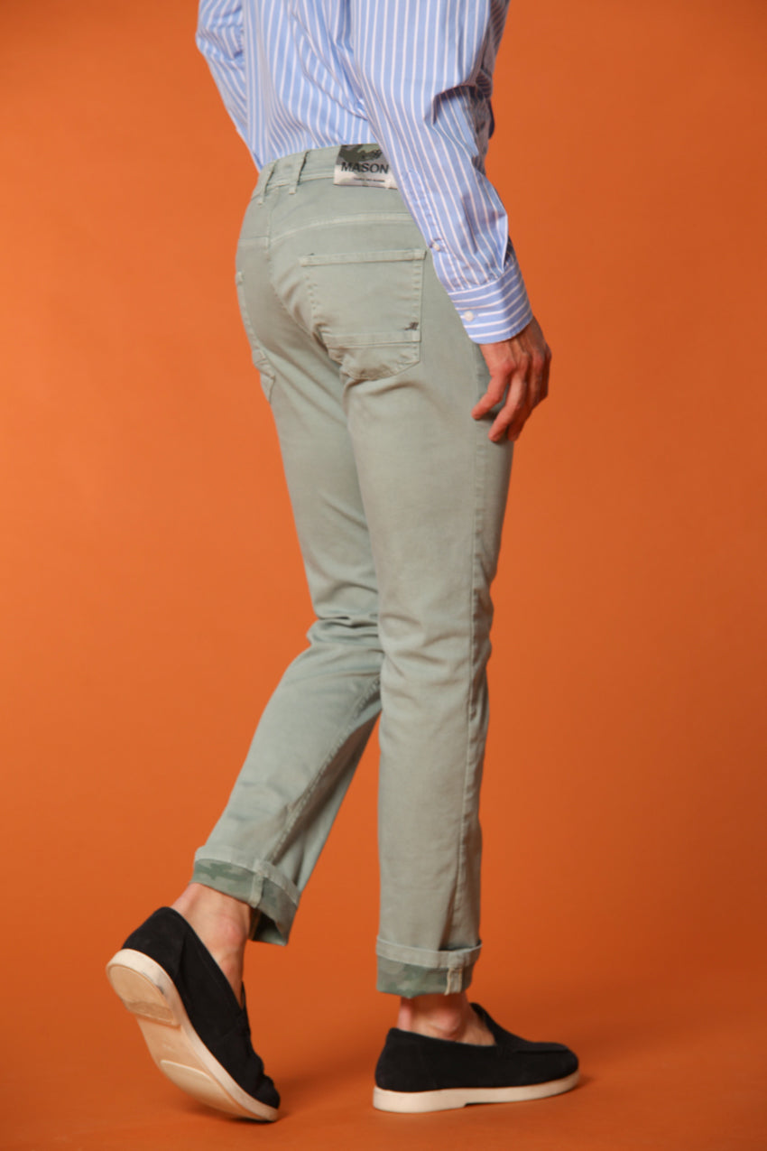 Harris 5 bolsillos pantalón hombre en gabardina con fantasía camuflaje slim fit 