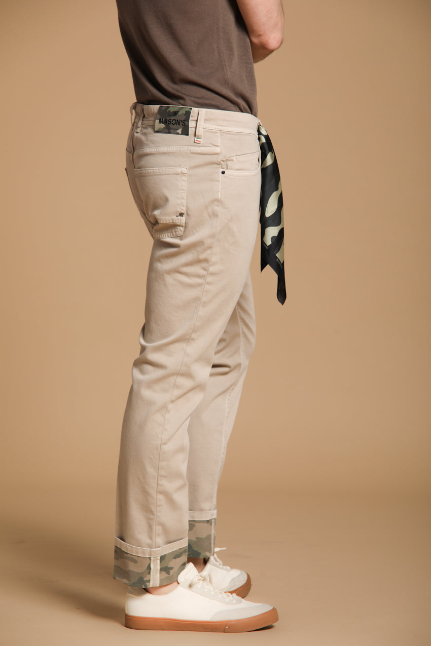 Harris 5 tasche pantalone uomo in gabardina con fantasia camouflage slim fit