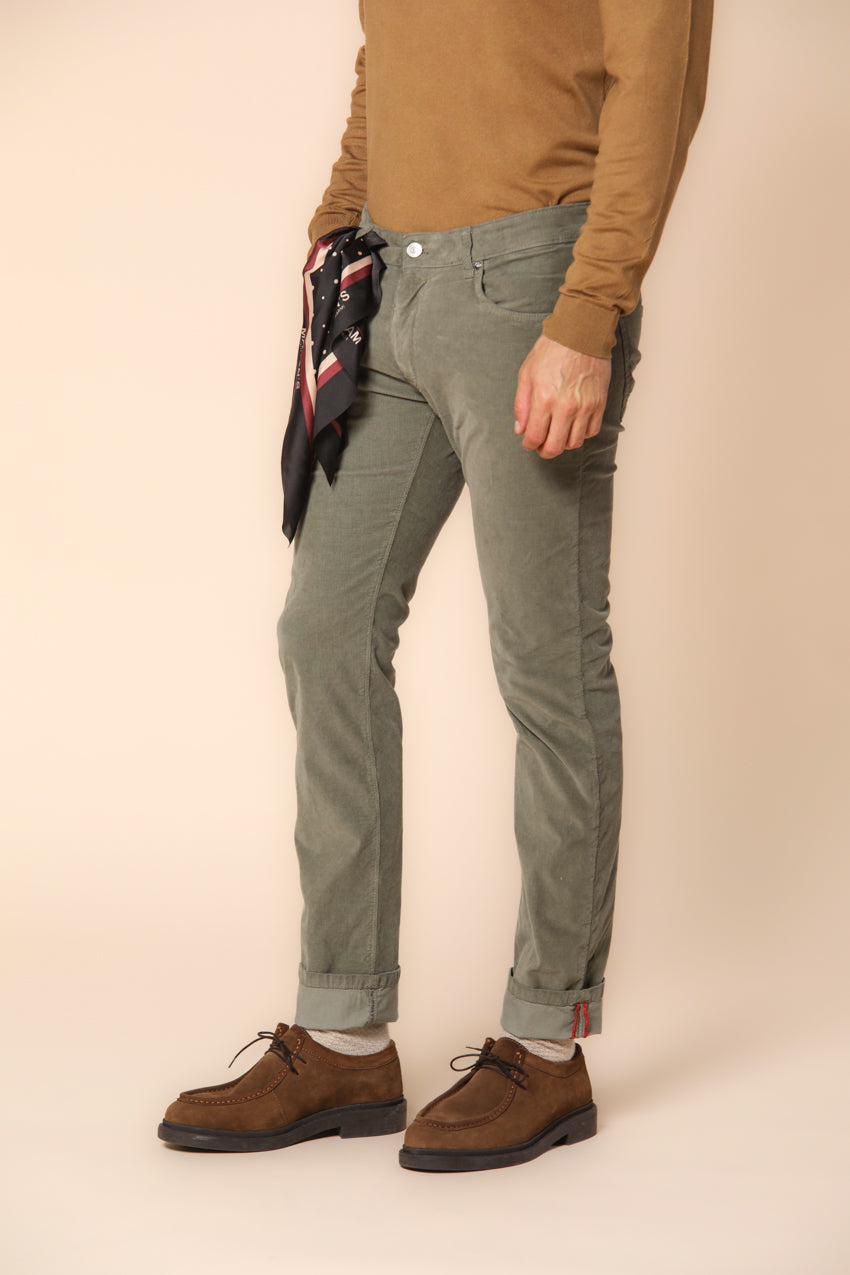 Harris pantalon 5 poches  homme en velours 1000 rayures coupe slim