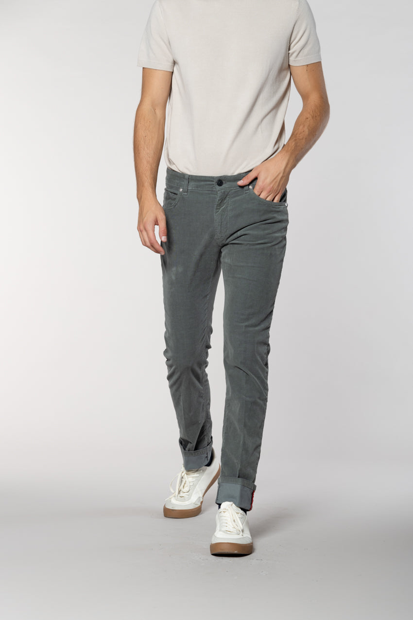Harris pantalone 5 tasche uomo in velluto 1000 righe slim fit