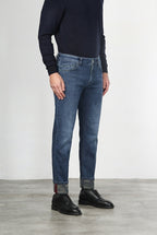 Harris pantalone 5 tasche uomo in denim fantasia camouflage regular fit