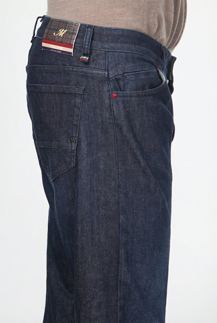 Harris pantalone 5 tasche uomo in denim fantasia galles regular fit