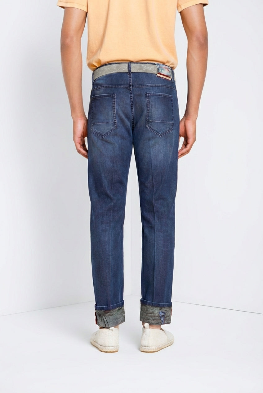 Harris pantalon 5 poches homme en denim avec imprimé Hawaii regular fit