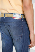 Harris pantalon 5 poches homme en denim avec imprimé Hawaii regular fit