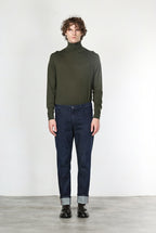 Harris pantalone 5 tasche uomo in tecno denim stretch carrot fit