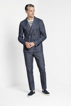 Summer blazer veste homme croisé en denim