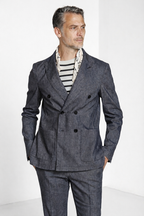 Summer blazer veste homme croisé en denim