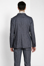 Summer blazer veste homme croisé en denim