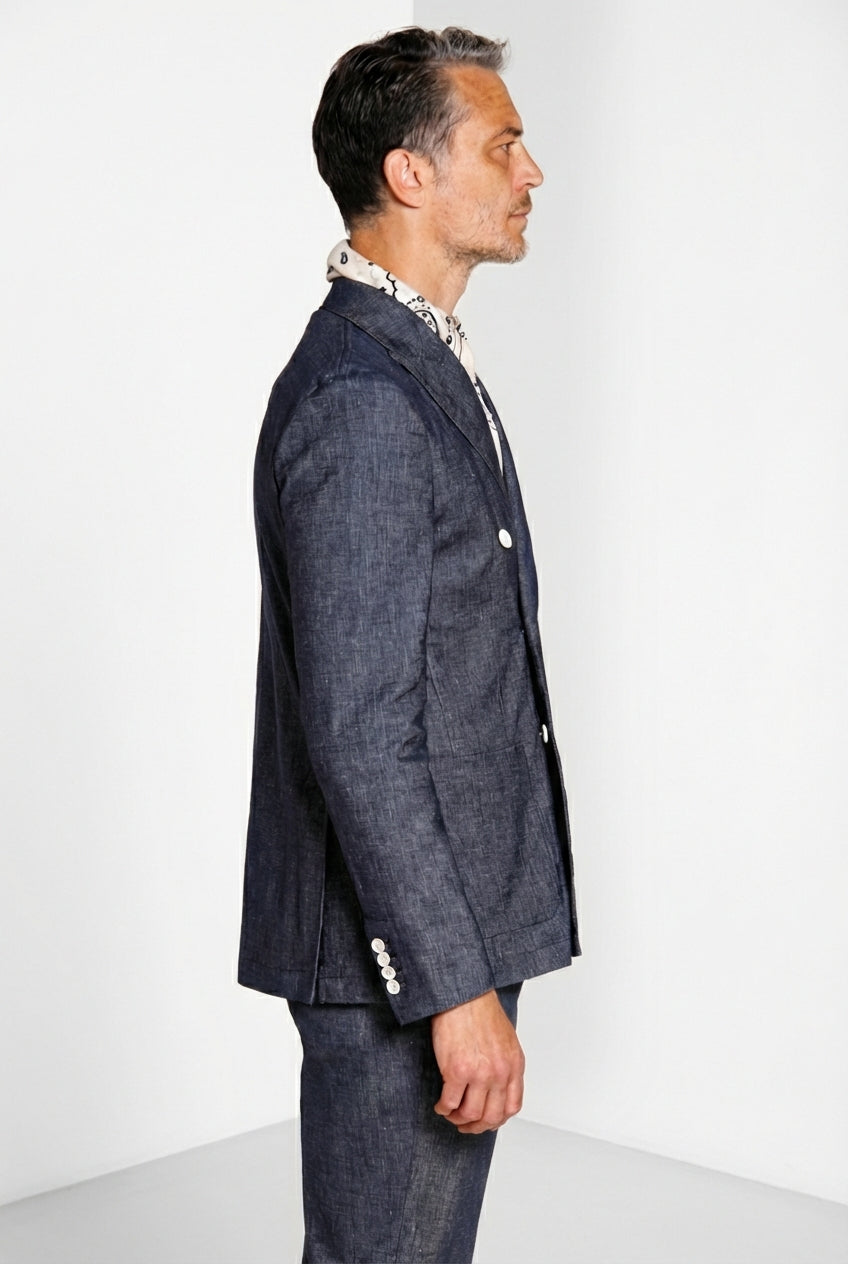Summer men's Jacket blazer double-breasted in denim