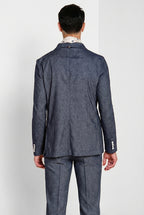 Summer blazer veste homme croisé en denim