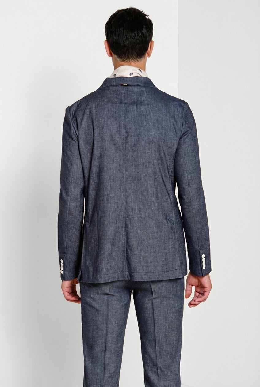 Summer blazer chaqueta hombre cruzado en denim