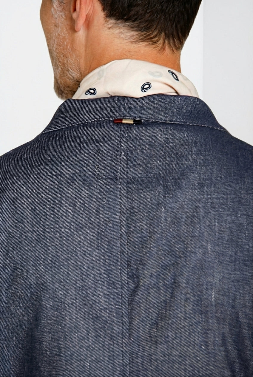 Summer blazer veste homme croisé en denim