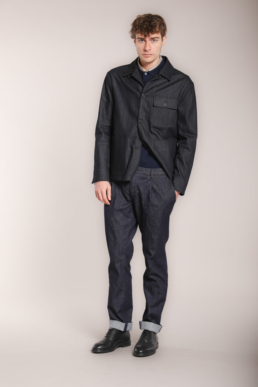 Foto 3 New York Time 1 Pinces pantalone chino uomo in denim stretch regular fit