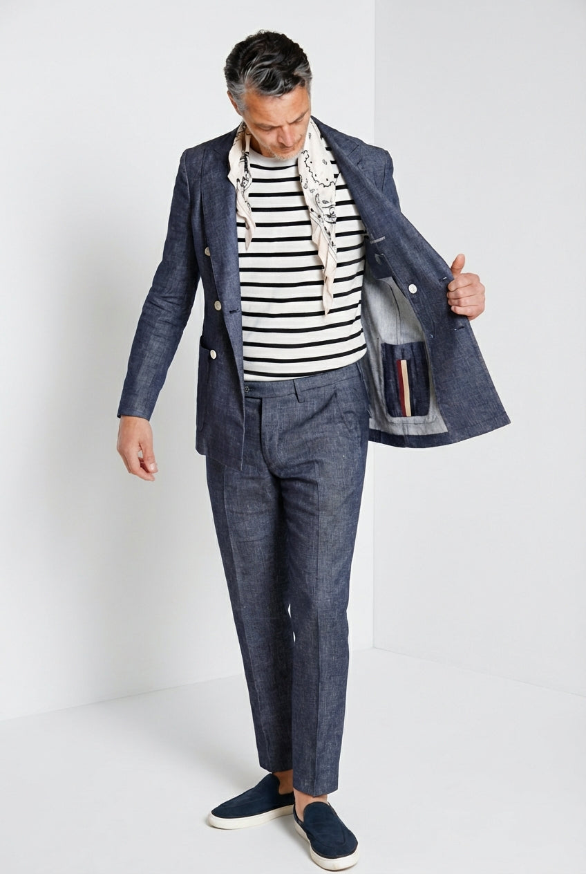 Milano men's chino pants in denim extra slim fit