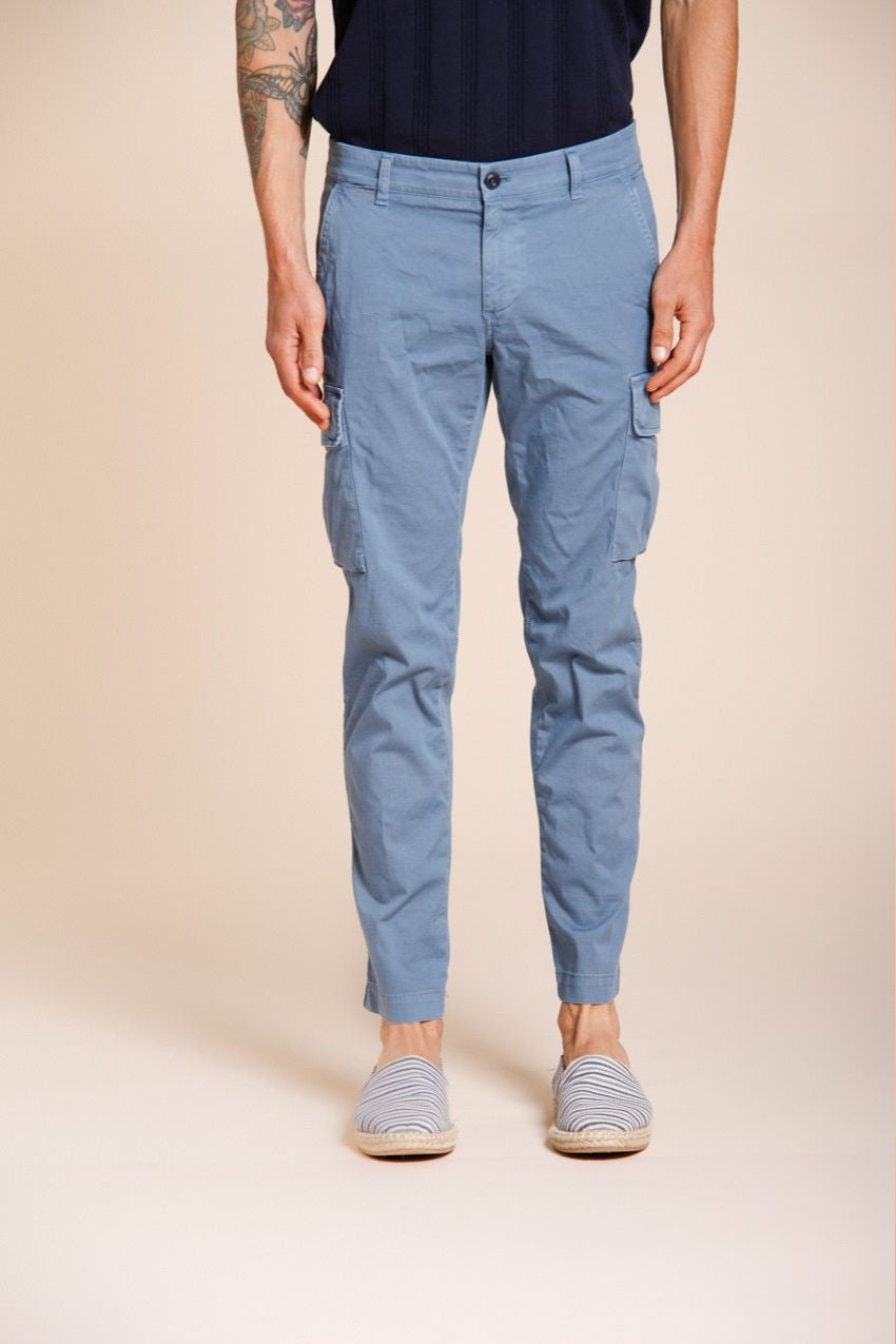 Chile men's cargo pants in stretch satin extra slim fit ①